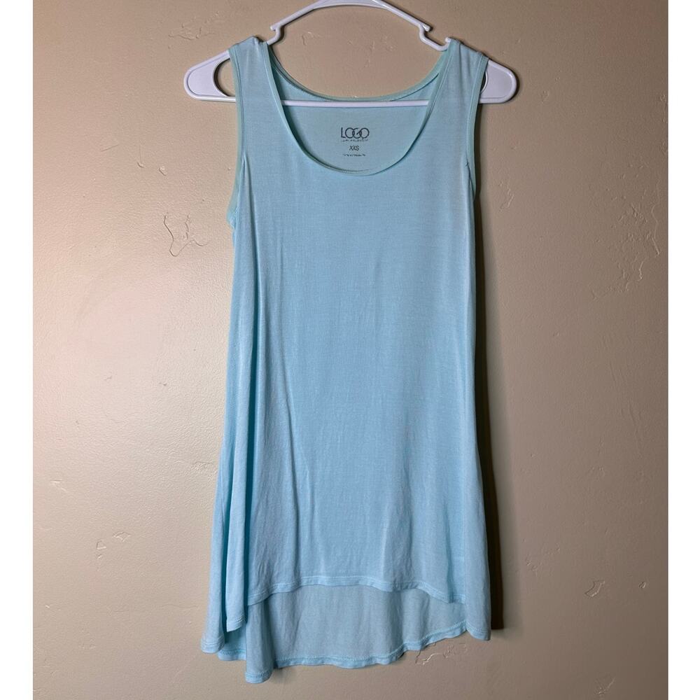 LOGO by Lori Goldstein Light Blue Tunic Tank XXS